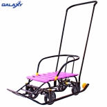 санки-коляска Snow Galaxy Black Auto, сливовые
