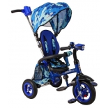 Трехколесный велосипед Moby Kids Junior-2, (узор) синий