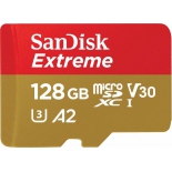 карта памяти microSDXC Sandisk Extreme 128 ГБ, 160 МБ/с, Class 10, SDSQXA1-128G-GN6MA (с адаптером)