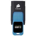 usb-флешка Corsair Flash Voyager Slider X2 128GB, чёрно-синяя