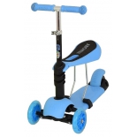 трехколесный самокат EVO Kids M-1 со светящимися колесами, голубой