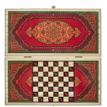 нарды РФН Тульские Красный узор, малые (с шашками)