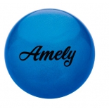 мяч гимнастический Amely AGB-101, 15 см, синий, с блестками