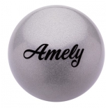 мяч гимнастический Amely AGB-102, 19 см, серый, с блестками