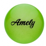 мяч гимнастический Amely AGB-102, 15 см, зеленый, с блестками