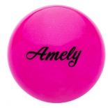 мяч гимнастический Amely AGB-102, 15 см, розовый, с блестками