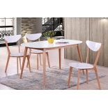 стол обеденный TetChair Max 140х80х75см, белый натуральный (Бук)