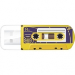 usb-флешка Verbatim Store n Go Mini Cassette Edition 49399 16Gb, желтая/рисунок