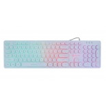 клавиатура Oklick 420MRL slim Multimedia LED белая