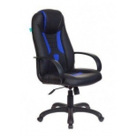 игровое компьютерное кресло Бюрократ VIKING-8/BL+BLUE черный/синий искусственная кожа