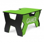 стол компьютерный Generic Comfort Gamer 2/N/E, черно-зеленый