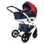 коляска Lepre Formula 14 (42097) Экокожа+Ткань Синяя с Красным