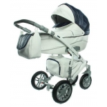 коляска Lepre Formula 07 (42090) Экокожа+Ткань Белая с Синим