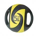 медицинбол Original Fit.Tools FT-DHMB-05 с хватами, 5 кг черный с желтым