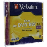 оптический диск Verbatim DVD+RW 1.46 Гб (4x, jewel case), 1шт.