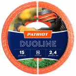 леска для газонокосилок Patriot Duoline D 2,4 мм L 15 м (скрученный квадрат)