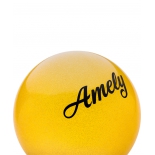 мяч гимнастический Amely AGB-102 (15 см) желтый, с блестками