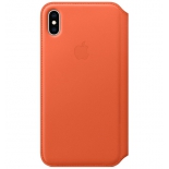 чехол iphone Apple Leather Folio для iPhone XS Max (MVFU2ZM/A), тёплый закат
