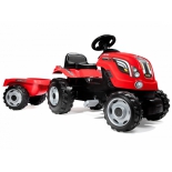 педальная машина Smoby Трактор XL с прицепом 142x44x54.5 см, красный