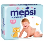 подгузник Mepsi S (4-9 кг) 27 шт. с рельефным слоем
