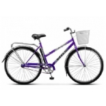 велосипед Stels Navigator 300 Lady 28 Z010, фиолетовый с корзиной