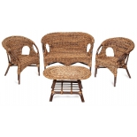 комплект садовой мебели TetChair Mandalino 05/21 ротанг, плетение-банановые листья, walnut