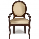 кресло мягкое TetChair Fiona2 ( FN-AC2 ), 60х55х97см, гевея, Tobacco, ткань бежевая полоска TX-1B