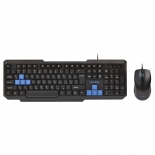комплект Smartbuy клавиатура+мышь ONE SBC-230346-KB черный/синий