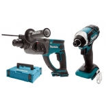 электроинструмент Набор MAKITA DLX2166ZJ БЕЗ АКК.и ЗУ перфоратор акк.DHR202Z + шуруповерт DTD152Z