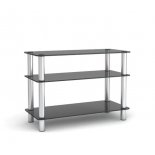 тумба для телевизора MetalDesign 502, хром/дымчатое стекло
