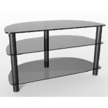 тумба для телевизора MetalDesign MD 404 Slim, черный / дымчатый