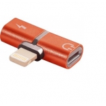 кабель-переходник Greenconnect GCR-51149 (USB 2.0 Lightning 8pin/jack 3,5mm аудио) красный