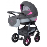 коляска Caretto Apollo 2в1 Ap 03, графит+розовая