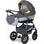 коляска Caretto Apollo 2в1, Ap 05, графит+желтая