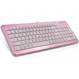 клавиатура Delux DLK-1500 USB, розово-белая
