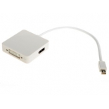 кабель (шнур) VCOM CG554 (Mini DisplayPort — HDMI + DVI-I DL + DisplayPort, M/FFF), белый