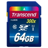 карта памяти Флеш карта SDXC 64Gb class 10 Transcend UHS-I SD3.0 Premium 300X