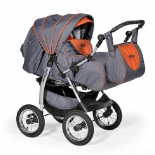 коляска Indigo Maximo, Ma 10 тёмный графит + кирпич
