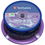 Оптический диск Verbatim DVD+R 8.5GB Dual Layer (25шт./кейкбокс)