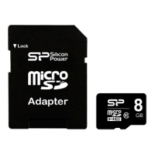 карта памяти Silicon Power micro SDHC Card 8GB Class 10 + SD adapter