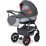 коляска Caretto Apollo 2в1 Ap 04, графит+красная