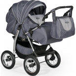 коляска Indigo Maximo, Ma 12 тёмный графит + графит