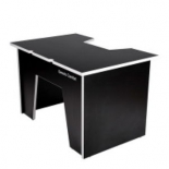 стол компьютерный Generic Comfort Office/N/W (офисный), чёрный с белым