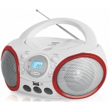 магнитола BBK BX150U, бело-красная