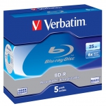 Оптический диск Verbatim BD-R 25 Gb, 6x, Jewel Case (5шт)