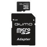 карта памяти Qumo microSDHC 8Gb Class6 + microSD-->SD Adapter