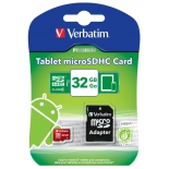 карта памяти Verbatim Tablet microSDHC Class 10 UHS-1 32GB + SD adapter