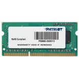 модуль памяти DDR3 4Gb 1333MHz, Patriot PSD34G133381S RTL PC3-12800 CL11 SO-DIMM 204-pin