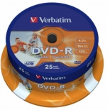 Оптический диск Verbatim DVD-R 4,7 Gb, Cake Box (25 шт)