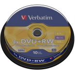 Оптический диск DVD-RW Verbatim 4.7 Gb, 4x, Cake Box (10шт)